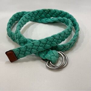 Green Cotton Blend Adjustable Women’s Braided Western Boho Gypsie Belt Size L/XL
